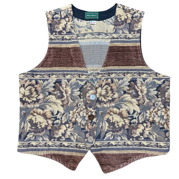 Willowbend Jackets & Blazers - Vintage Willow Bend Tapestry Vest Women’s Large • Made in USA • 3 Button
